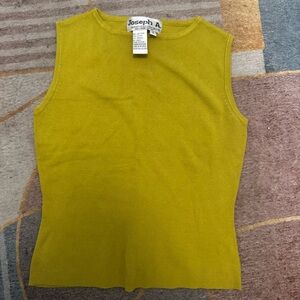 Joseph A. Mustard Yellow Tank Top 60% Silk